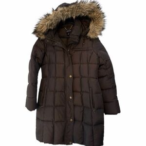 Lands' End Down Puffer Brown Winter Coat Size XS/2-4